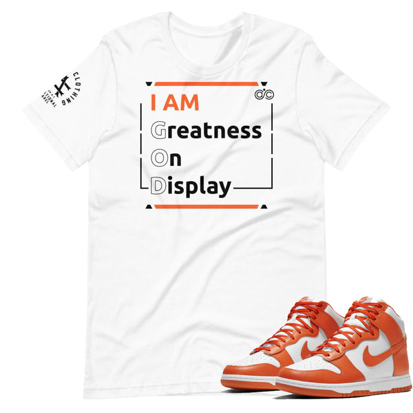 IAM G.O.D Short-Sleeve Unisex T-Shirt White TEE - Orange