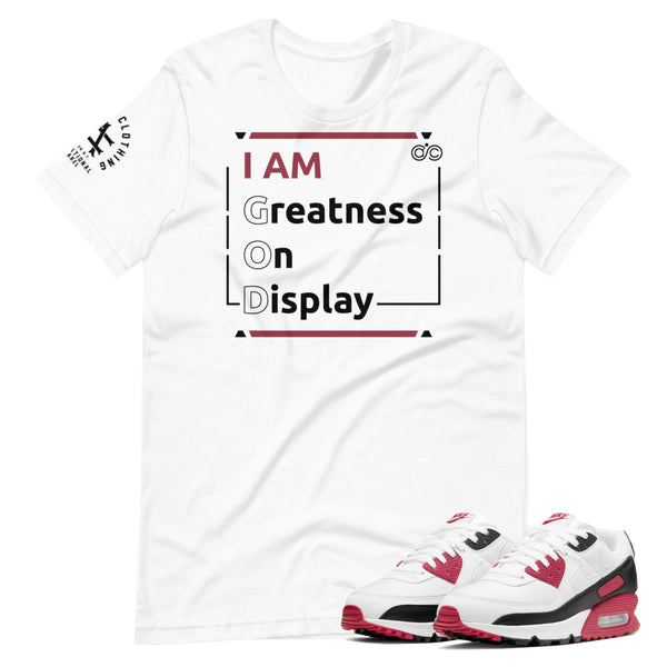 IAM G.O.D Short-Sleeve Unisex White Tee - Maroon