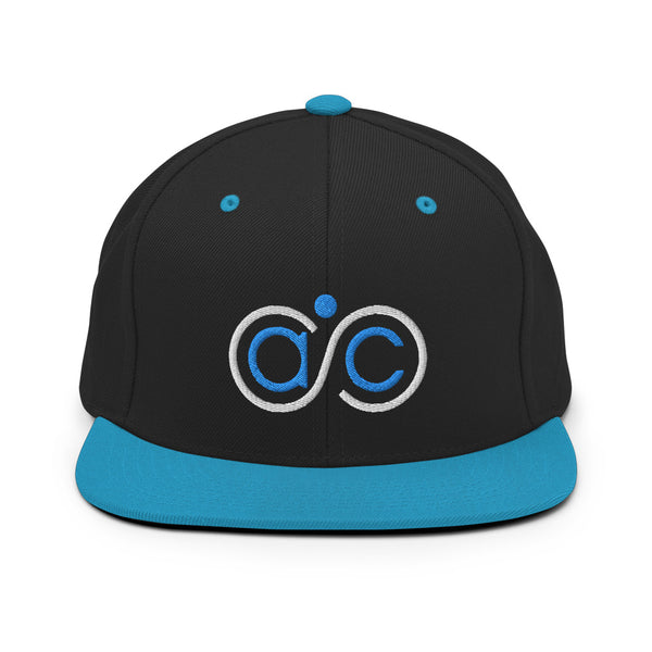 Abundance Community Black Aqua Snapback Hat